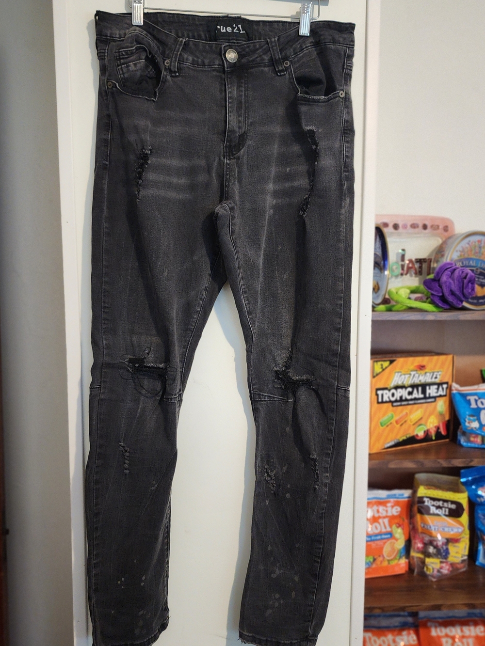 Rue21 Black Distressed Skinny Jeans